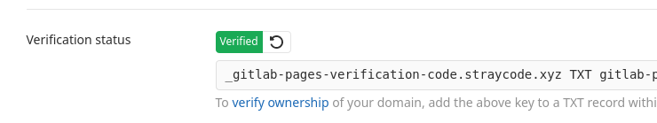 Gitlab TXT record